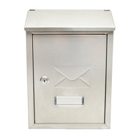 Cassetta postale in acciaio inox 320X230X90mm con 2 chiavi e accessori di fissaggio