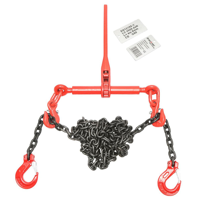 Catena di ancoraggio con tenditore a cricchetto, 4T, lunghezza 4m, spessore 8mm