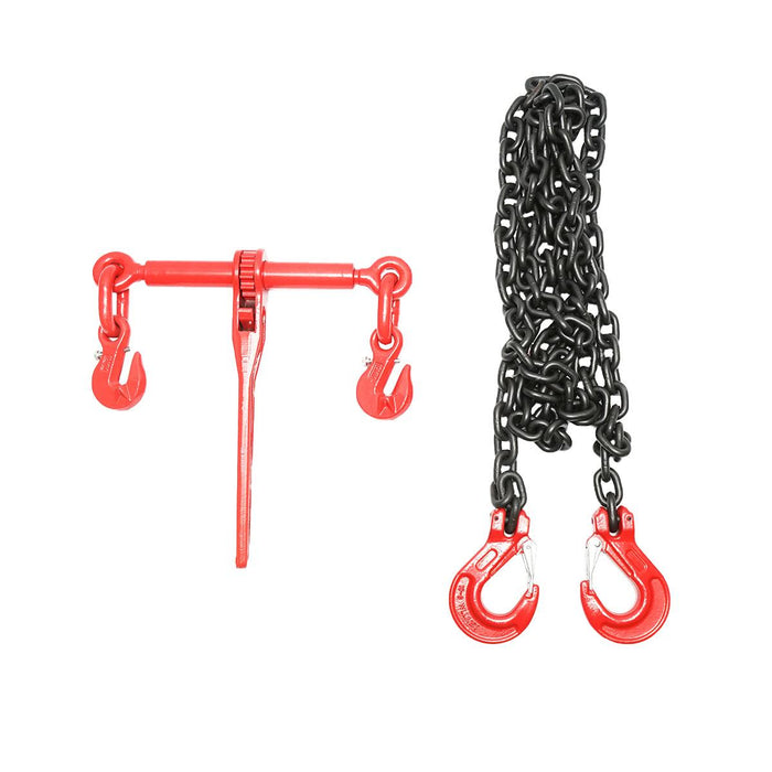 Catena di Ancoraggio con Tenditore a Cricchetto, Capacità 6,3T, Lunghezza 4m, Spessore Maglia 10mm