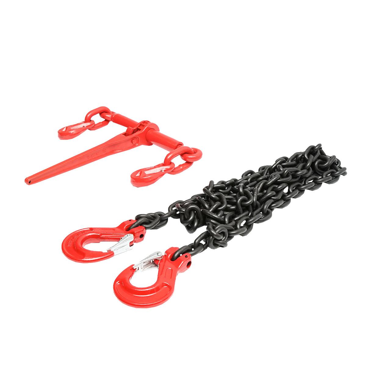 Catena di Ancoraggio con Tenditore a Cricchetto, Capacità 6,3T, Lunghezza 4m, Spessore Maglia 10mm