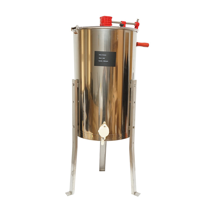 Centrifuga manuale apicola, estrattore di miele in acciaio inox con 3 telai.