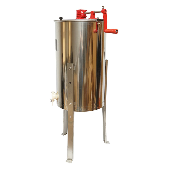 Centrifuga manuale apicola, estrattore di miele in acciaio inox con 3 telai.