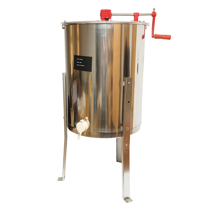 Centrifuga manuale apicola, estrattore di miele in acciaio inox con 4 telai.