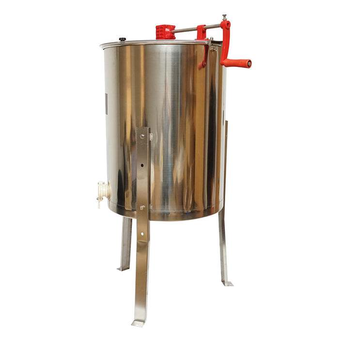 Centrifuga manuale apicola, estrattore di miele in acciaio inox con 4 telai.