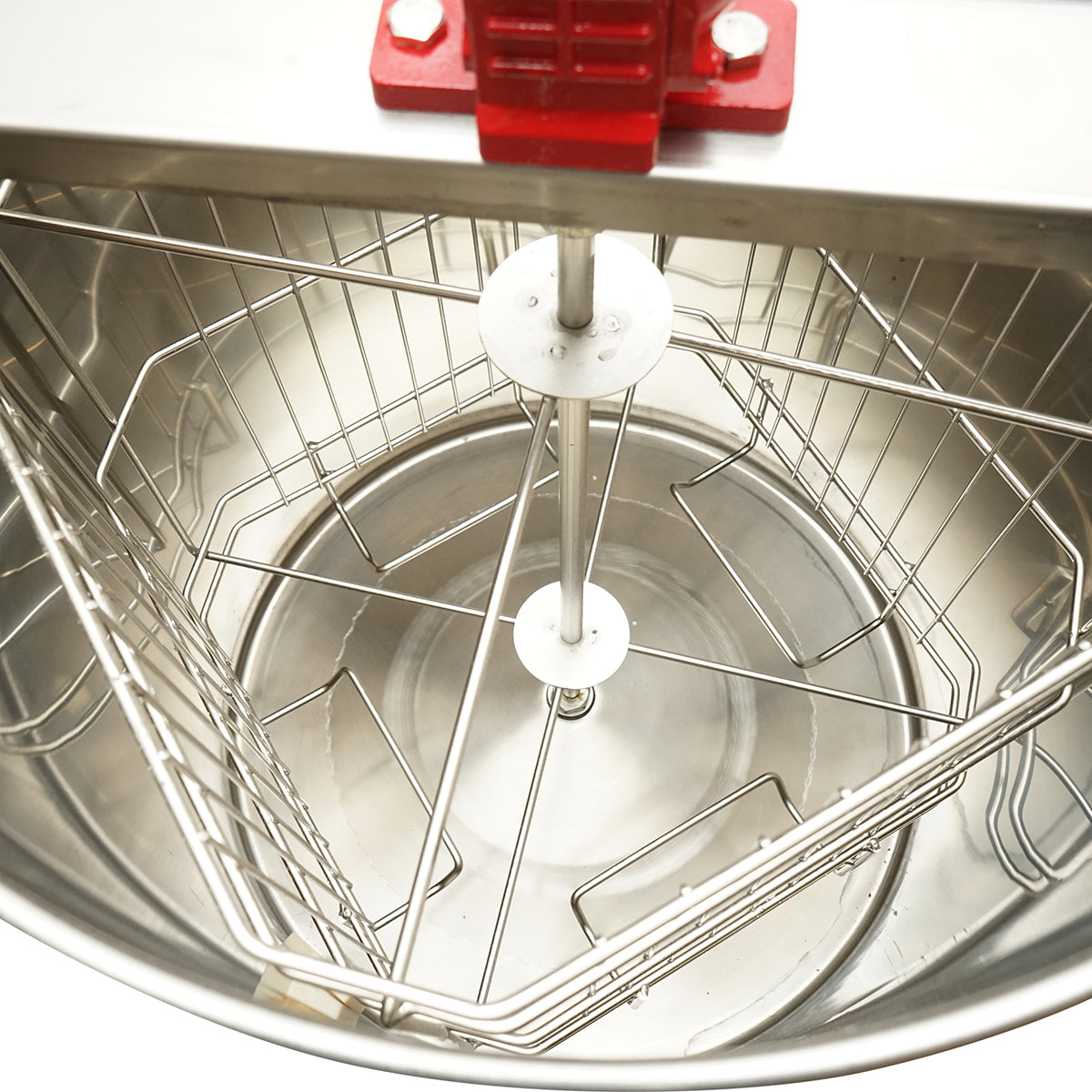 Centrifuga manuale apicola, estrattore di miele in acciaio inox con 4 telai.