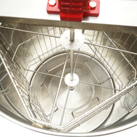 Centrifuga manuale apicola, estrattore di miele in acciaio inox con 4 telai.