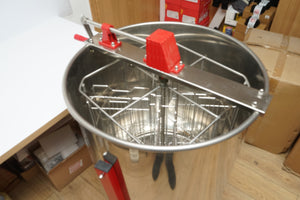 Centrifuga manuale apicola, estrattore di miele in acciaio inox con 4 telai.