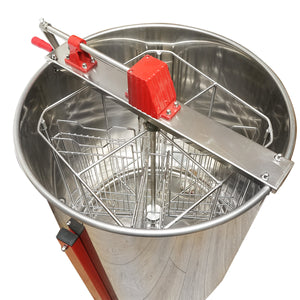 Centrifuga manuale apicola, estrattore di miele in acciaio inox con 4 telai.