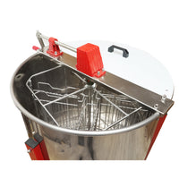 Centrifuga manuale apicola, estrattore di miele in acciaio inox con 4 telai.