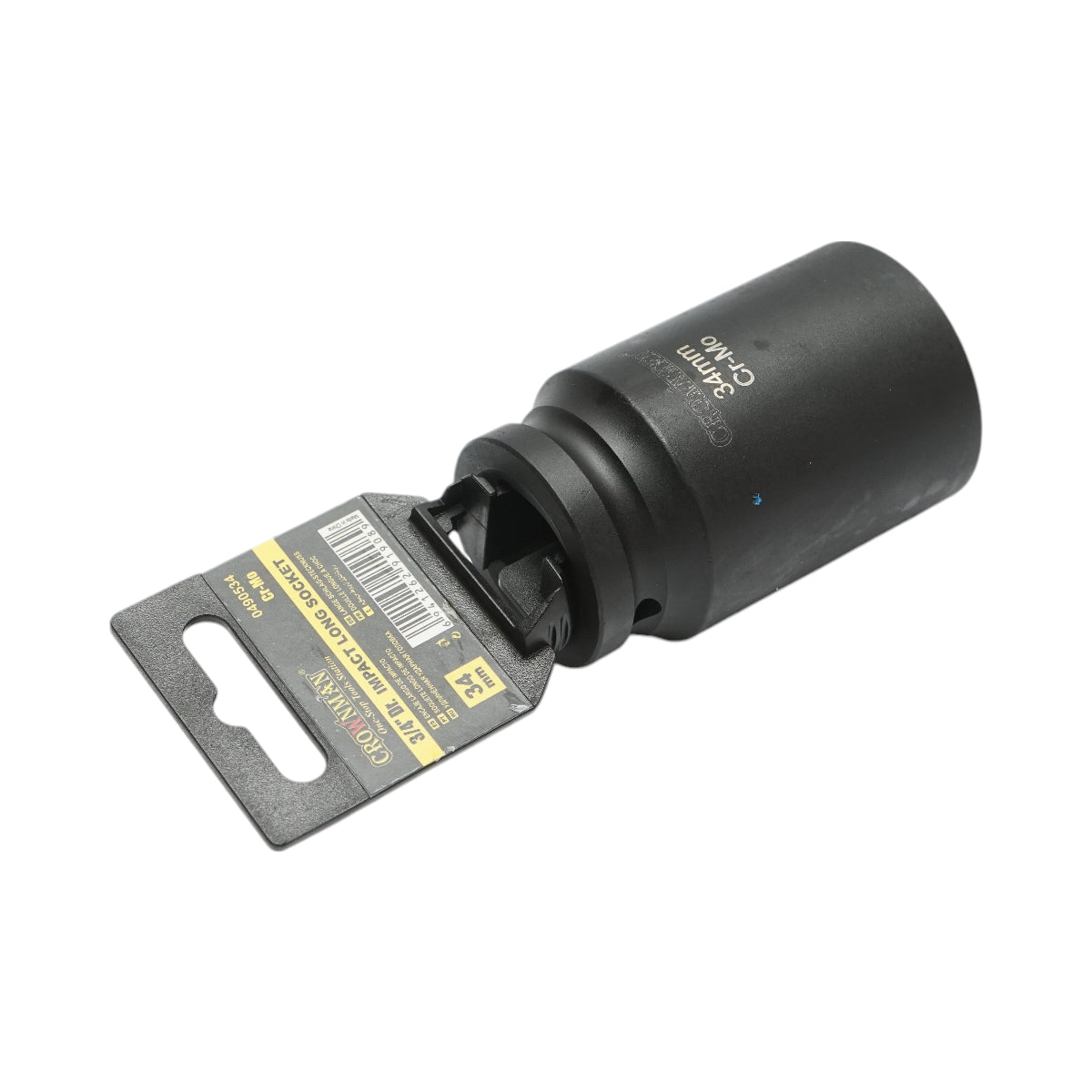 Chiave a bussola a percussione lunga 34 mm, attacco quadro da 3/4 di pollice, materiale Cr-Mo, norma DIN 3121, industriale Crownman