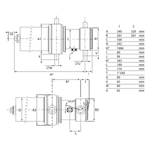 Cilindro di ribaltamento idraulico a 4 gradini corsa di apertura 4620mm per camion 8x4