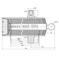 Cilindro idraulico per ribaltamento rimorchio 6 Ton con corsa a 5 gradini 1370mm