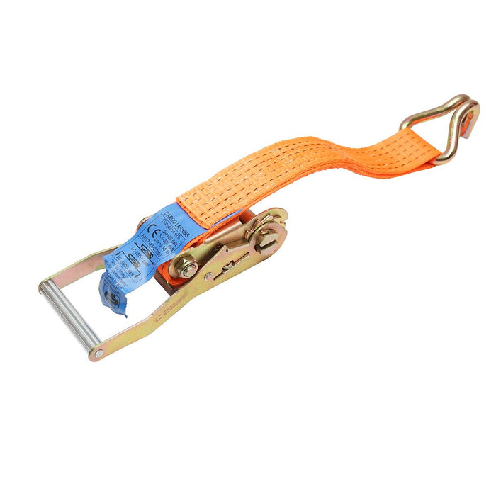 Cinghia di ancoraggio merci 15m x 50mm 5T, Cinghia a cricchetto e gancio