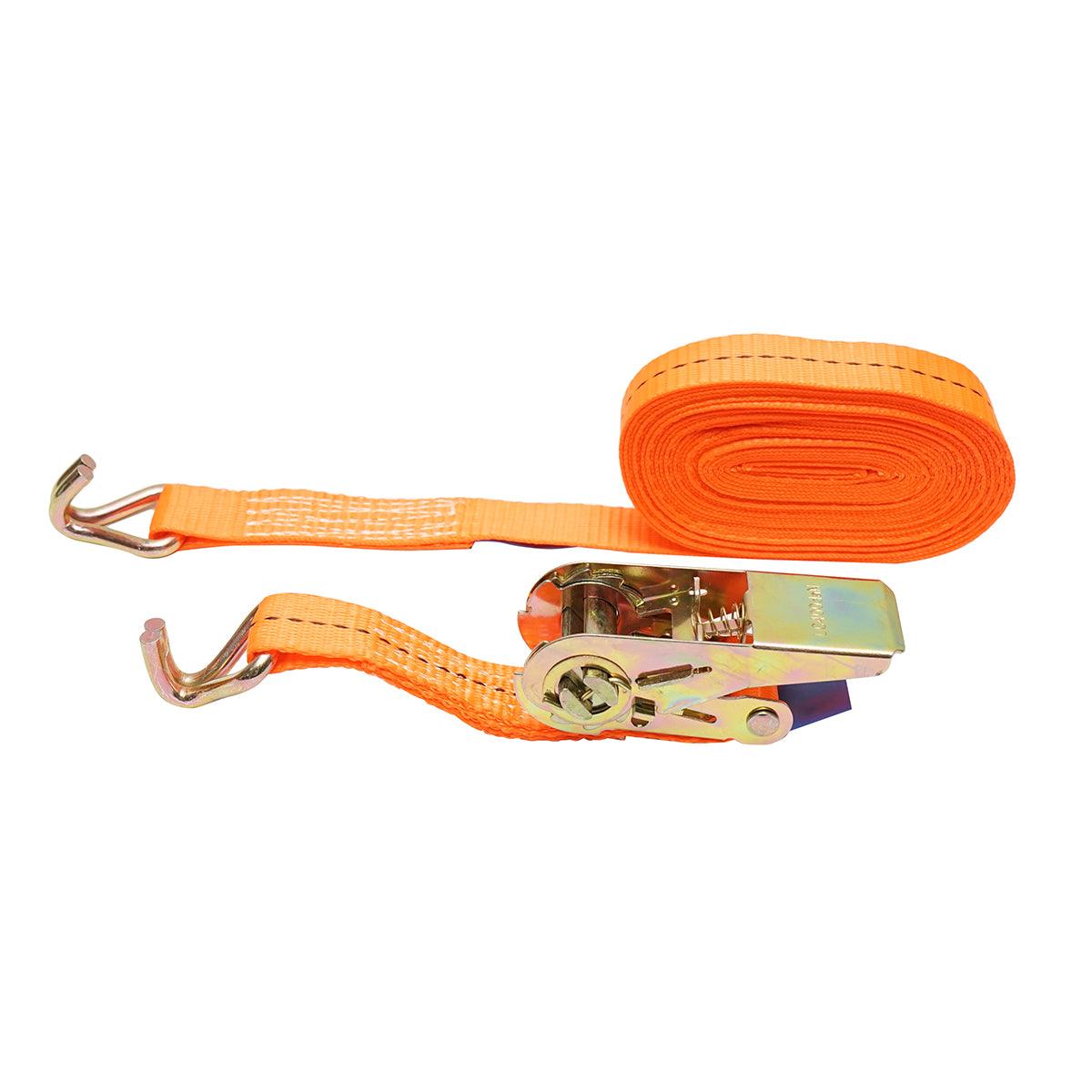 Cinghia di ancoraggio merci 6m x 25mm 800kg, Cinghia a cricchetto e gancio
