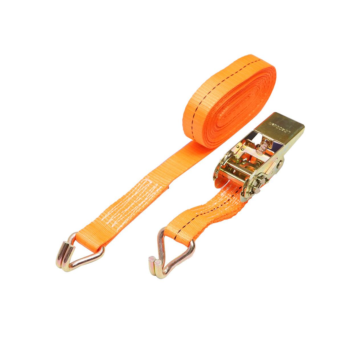 Cinghia di ancoraggio merci 6m x 25mm 800kg, Cinghia a cricchetto e gancio