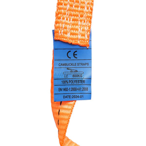 Cinghia di Ancoraggio Merci, 2,5m x 25mm, 600kg, con Cricchetto