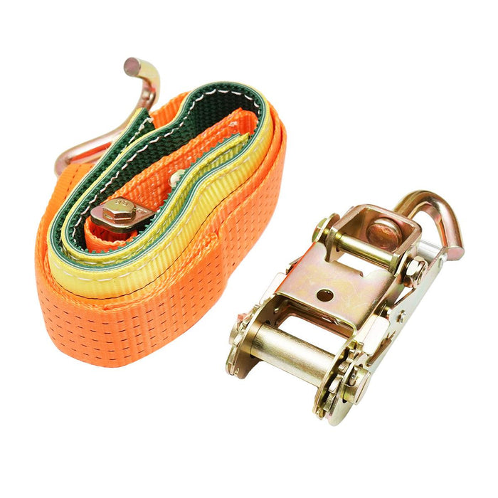 Cinghia di ancoraggio per fissaggio ruota 2,5 M Cinghia di ancoraggio per ruota auto 2,5 m, con ganci e cricchetto