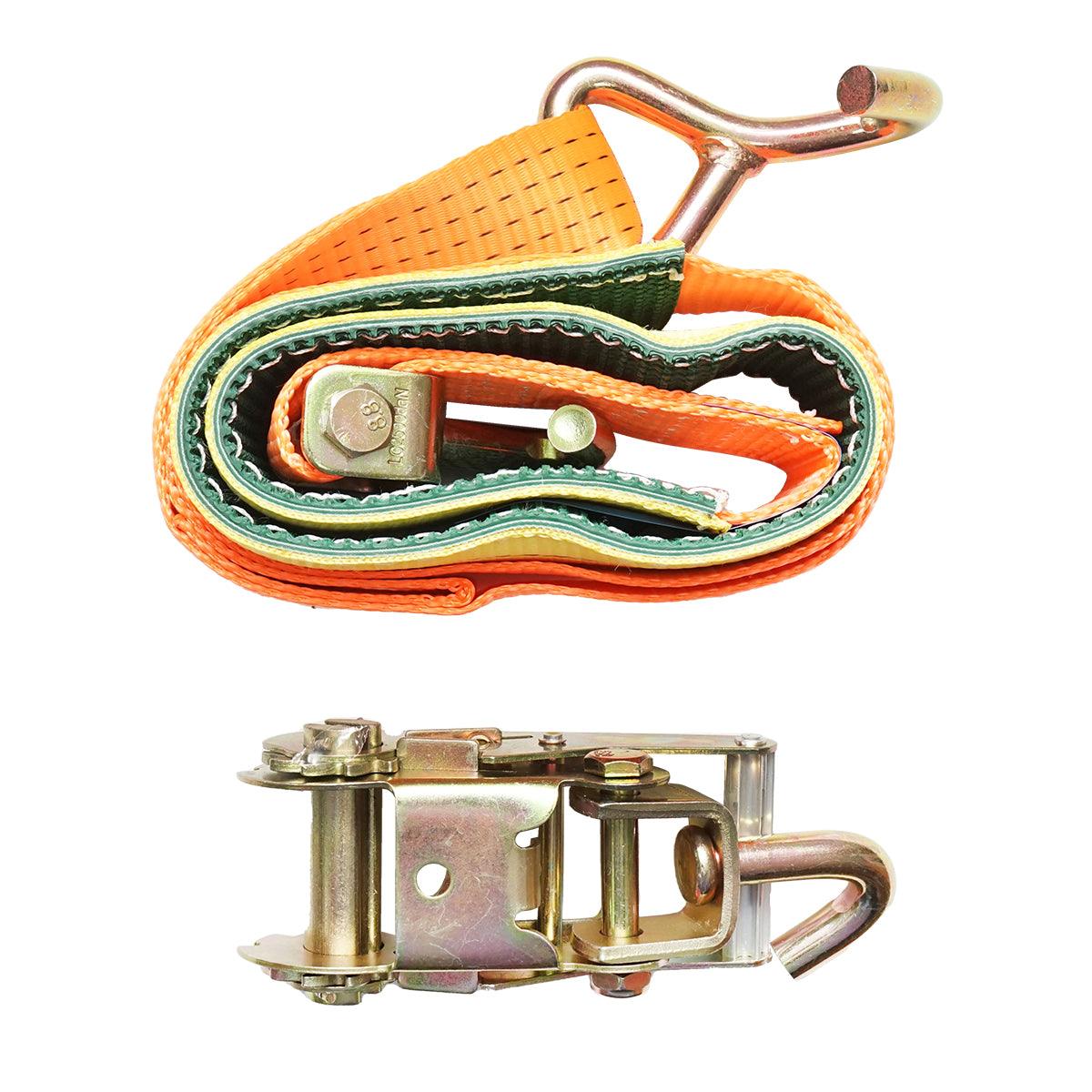 Cinghia di ancoraggio per fissaggio ruota 2,5 M Cinghia di ancoraggio per ruota auto 2,5 m, con ganci e cricchetto