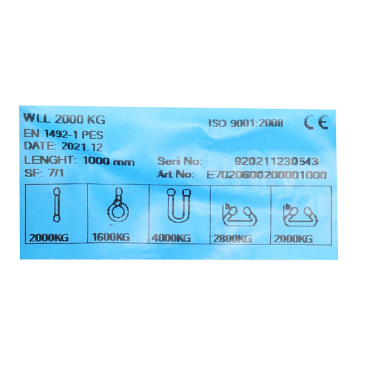 Cinghia di sollevamento 1mx50mm 2T