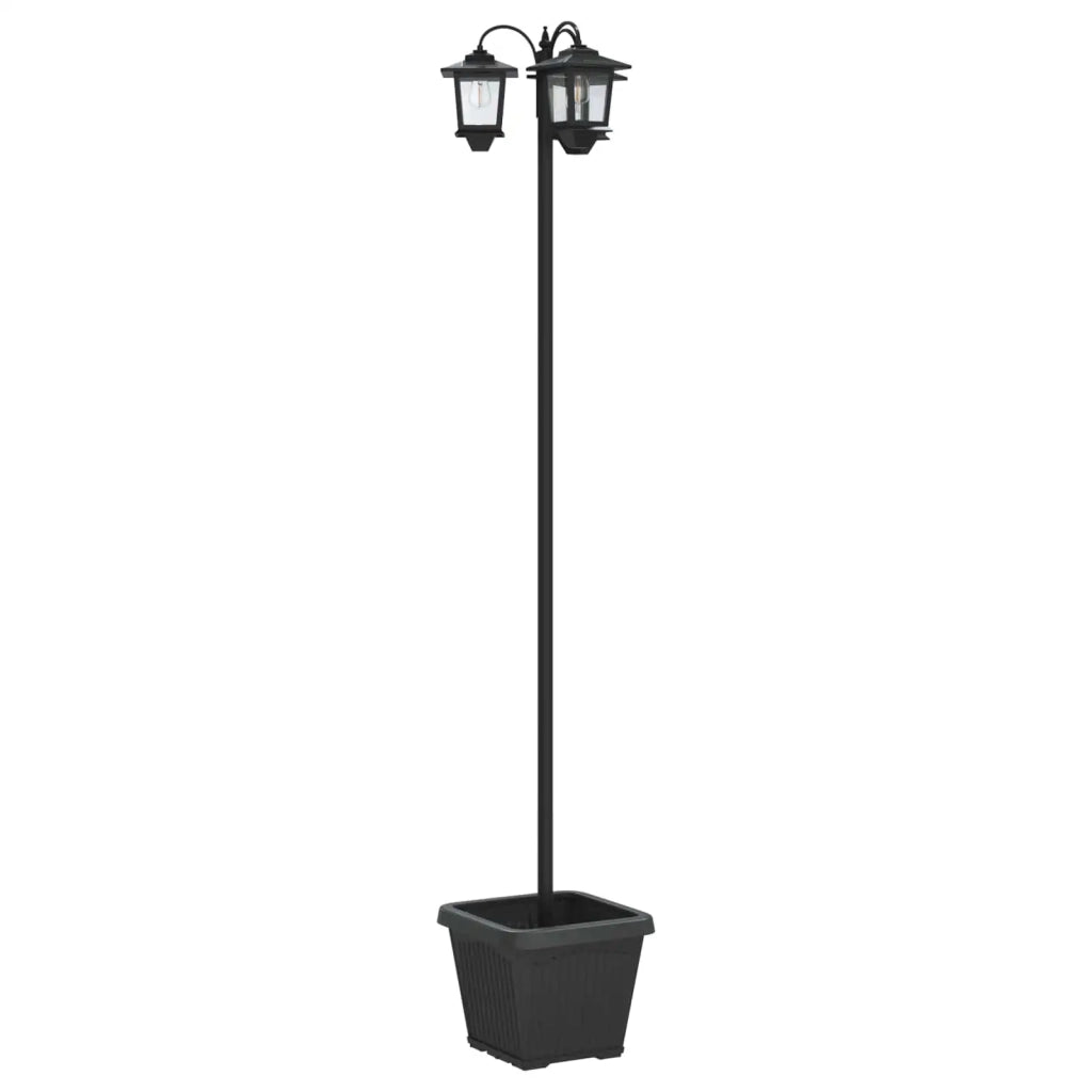 Lampione a 3 teste con vasi with LED Bulb Nero 32 x 32 x 188 cm 42042694