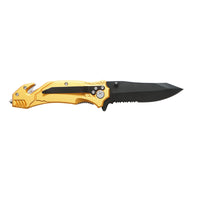 Coltello pieghevole multifunzionale in acciaio inossidabile, manico in alluminio, con clip per cintura, 205 mm, Crownman
