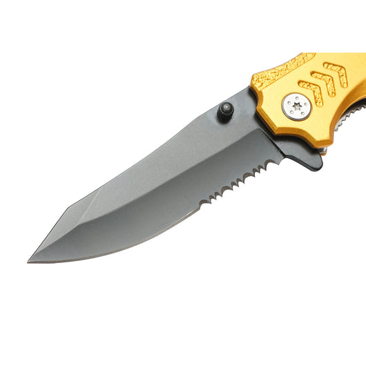 Coltello pieghevole multifunzionale in acciaio inossidabile, manico in alluminio, con clip per cintura, 205 mm, Crownman