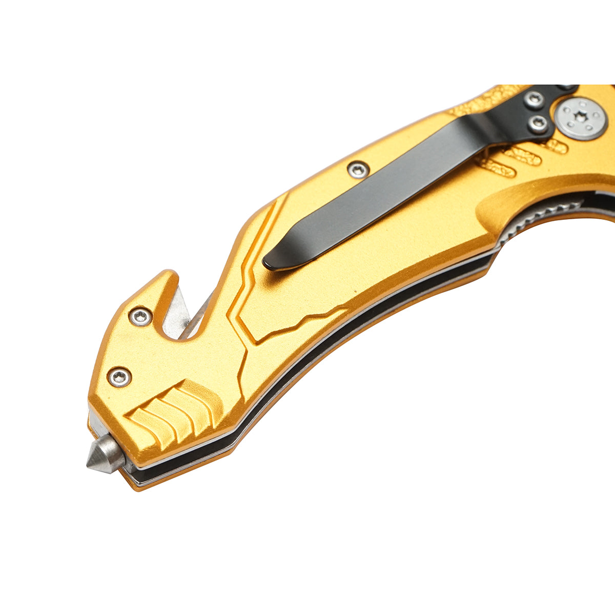 Coltello pieghevole multifunzionale in acciaio inossidabile, manico in alluminio, con clip per cintura, 205 mm, Crownman