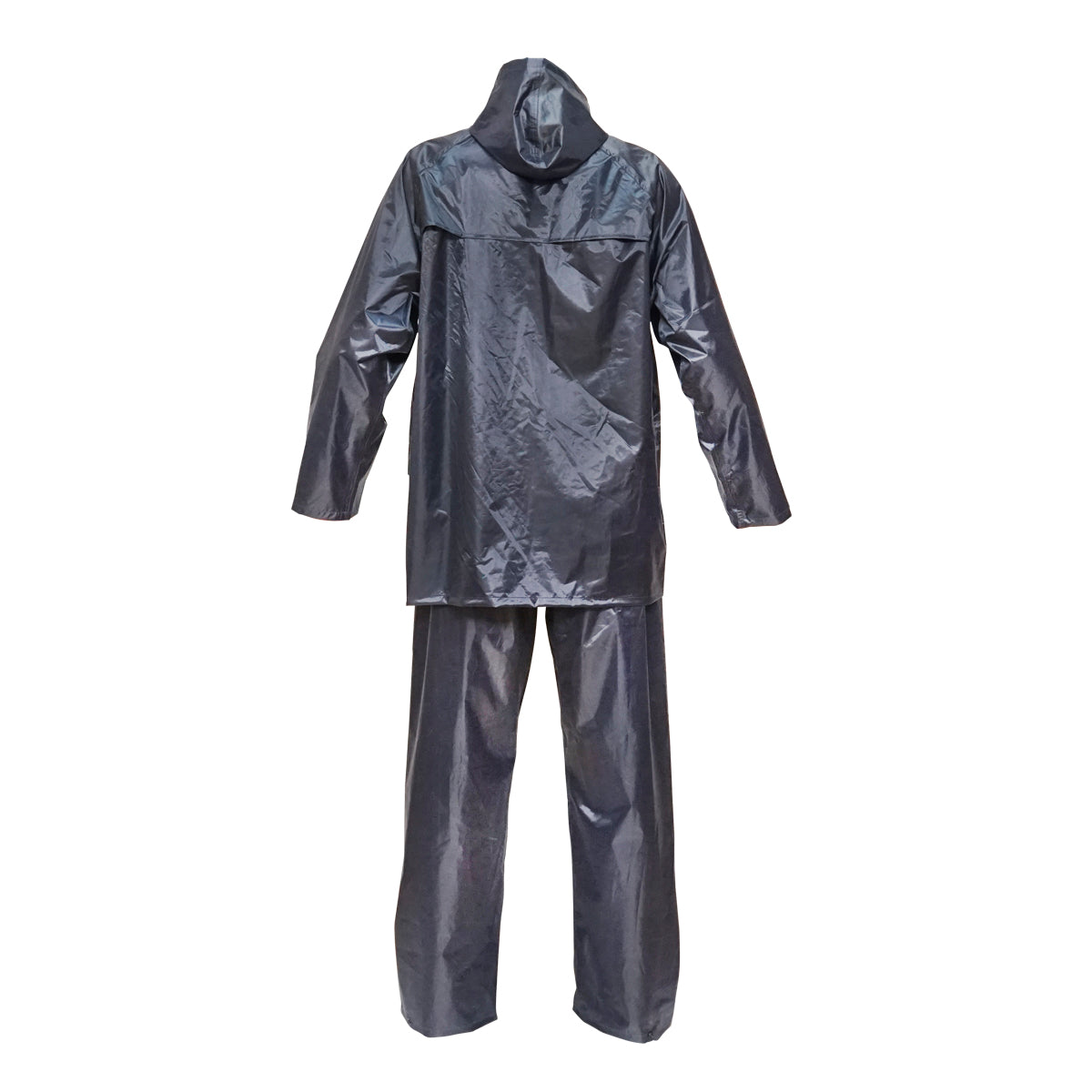 Completo impermeabile taglia M con cappuccio e pantaloni in poliestere e PVC, blu navy Breckner Germany