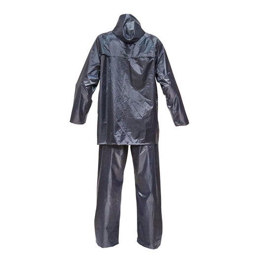 Completo impermeabile taglia M con cappuccio e pantaloni in poliestere e PVC, blu navy Breckner Germany