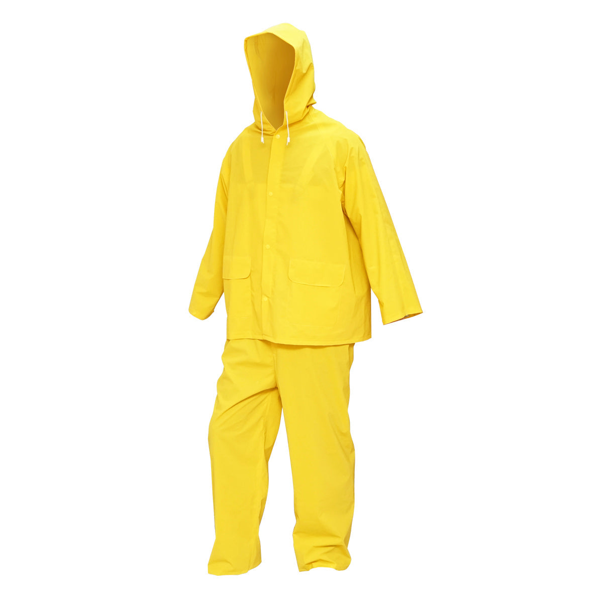 Completo impermeabile taglia M con cappuccio e salopette in poliestere e PVC, giallo Breckner Germany