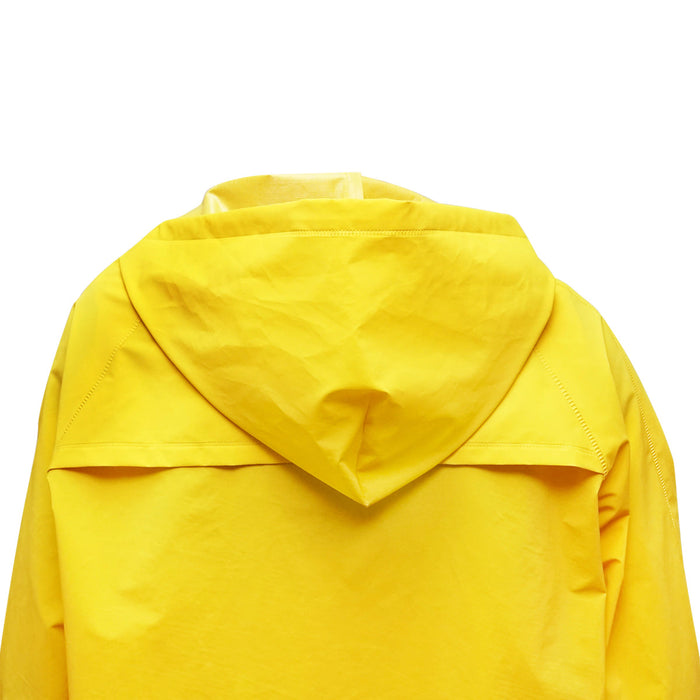 Completo impermeabile taglia M con cappuccio e salopette in poliestere e PVC, giallo Breckner Germany