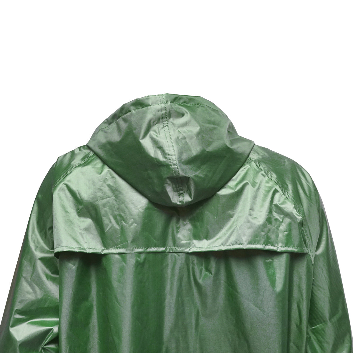 Completo impermeabile taglia XXL con cappuccio e pantaloni in poliestere e PVC, verde Breckner Germany