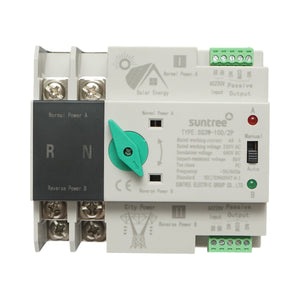 Comutatore ATS 220V monofase, separatore automatico da pannelli fotovoltaici alla rete SQ3W-100/2P Suntree