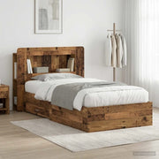 Telaio del letto con storage Legno antico 100 x 200 cm