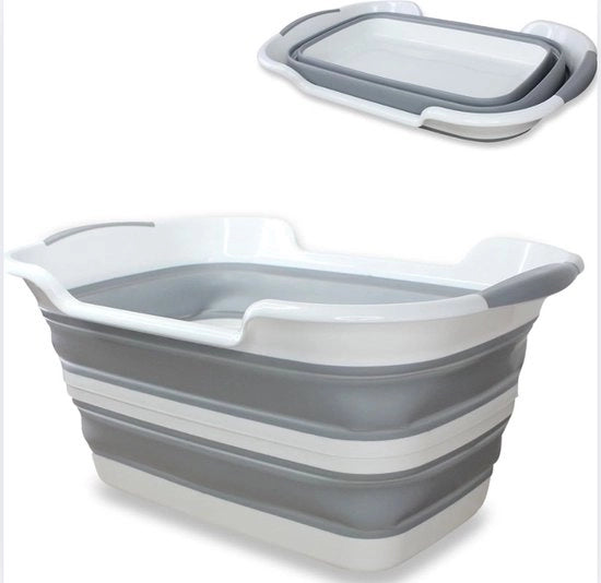 Asciugamano maxi pieghevole, 2 maniglie, capacità 27 litri, cassetto pieghevole o contenitore di raccolta compattabile, gomma, 60 x 39 x 27 cm