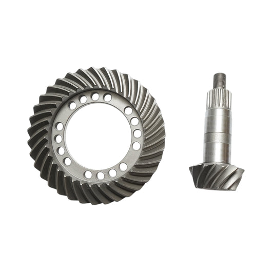 Coppia conica per trattori John Deere, codice OEM RE282665, rapporto denti Z=11/35."