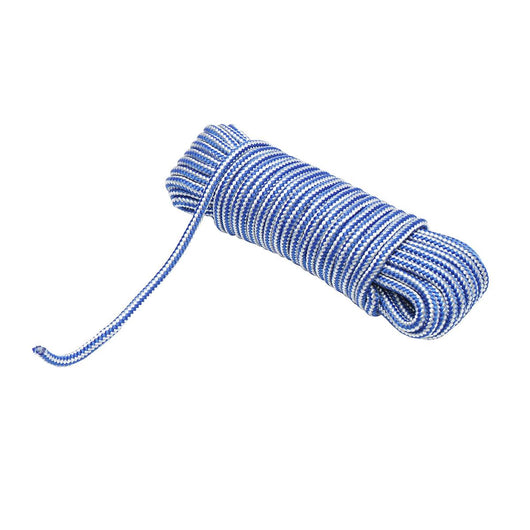 Corda PP intrecciata 5 mm x 10 m, bianca/blu, Corda multiuso in polipropilene Breckner Germany