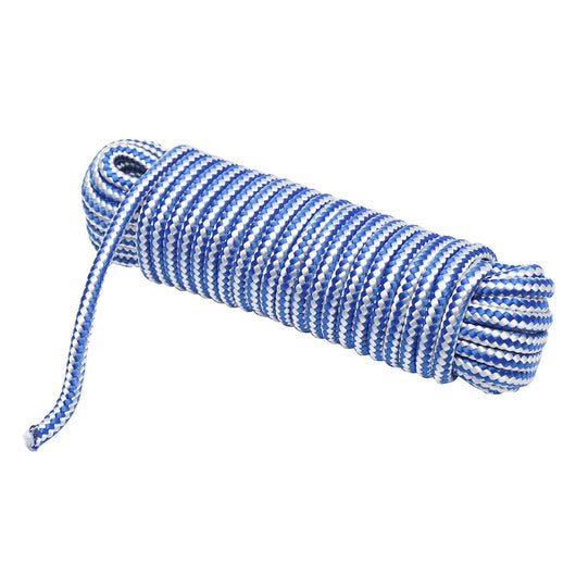 Corda PP intrecciata 6 mm x 10 m, bianca/blu, Corda multiuso in polipropilene Breckner Germany