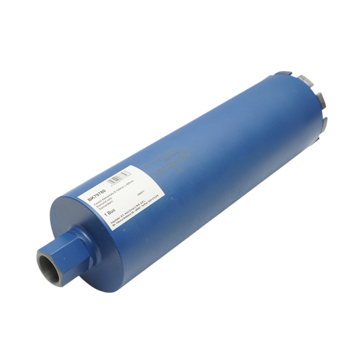 Corona diamantata 122x450mm con filettatura interna 1-1/4 UNC, foratura a umido per calcestruzzo, mattoni Breckner Germany