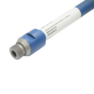 Corona diamantata 22x400mm con filettatura esterna 1/2 GAS, foratura a umido per calcestruzzo, mattoni Breckner Germany