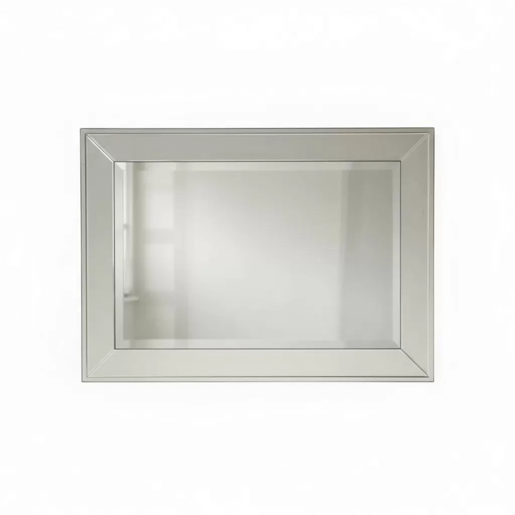 Specchiera rettangolare legno shabby bianco anticato 115x80x3 - Mobili 2G