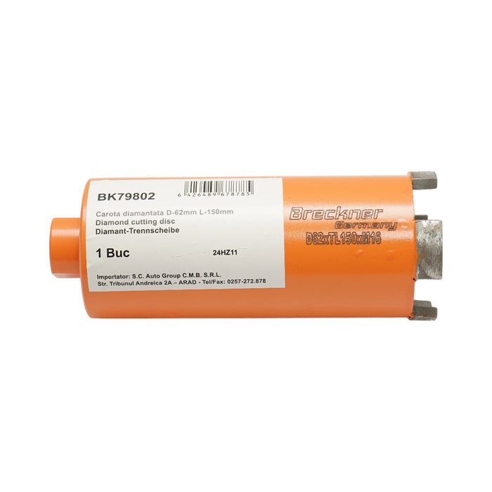 Corona diamantata 62x150mm con filettatura interna M16, foratura a secco per mattoni Breckner Germany