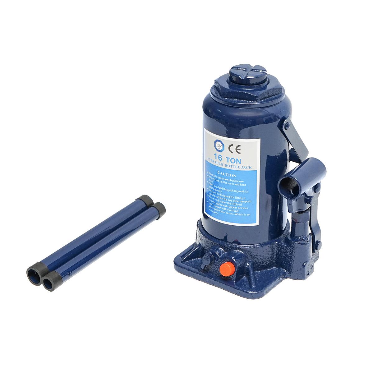 Cric a bottiglia idraulico 16 tonnellate Martinetto Idraulico Jack Bottiglia 16 Ton Valvola di Sovraccarico
