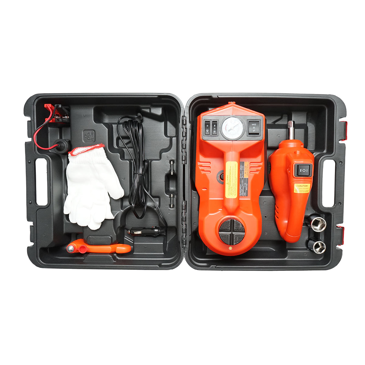 Cric idraulico elettrico 5T con compressore d’aria e chiave a impulsi 12V Breckner Germany