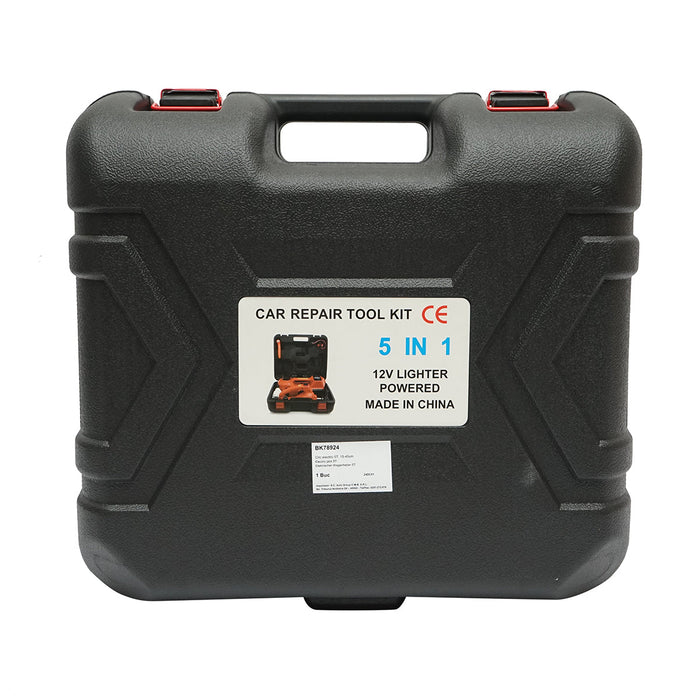 Cric idraulico elettrico 5T con compressore d’aria e chiave a impulsi 12V Breckner Germany