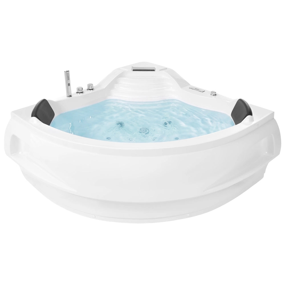 Vasca idromassaggio in acrilico sanitario bianco con altoparlante Bluetooth LED 210 x 145 cm