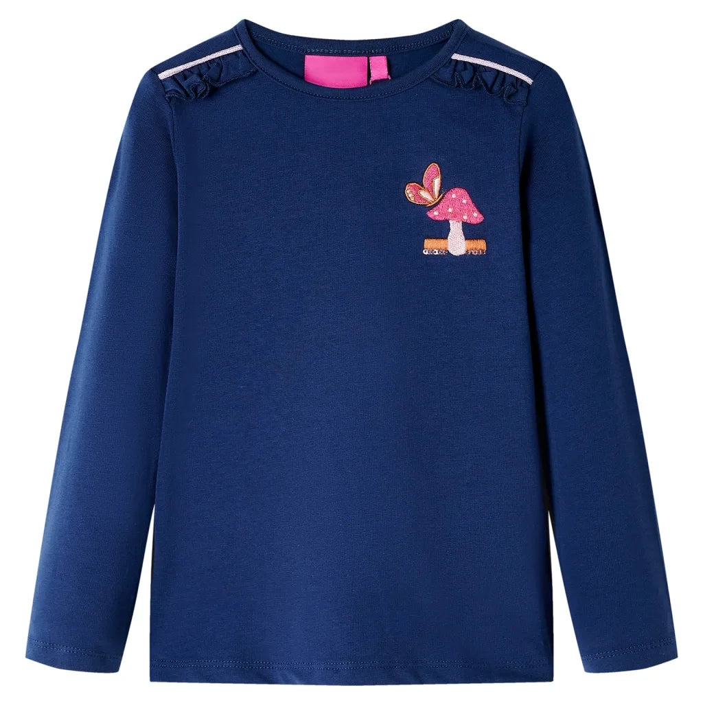 Maglietta per Bambini a Maniche Lunghe Blu Marino 116cod mxl 108353