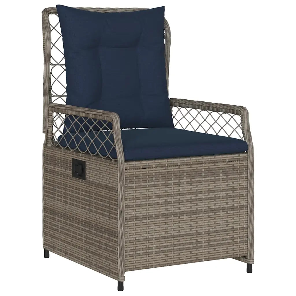 Sedie da giardino reclinabili 2 pz in Polyrattan Grigio 368668