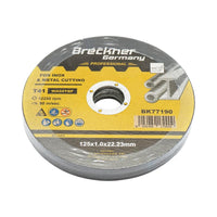10 Dischi da Taglio T41 125x1.0x22mm Acciaio INOX Ferro Metallo Disco Flessibili per Smerigliatrice Angolare Mola Taglio Breckner Germany