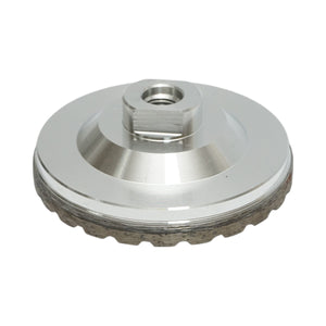 Disco diamantato a tazza segmentata turbo da 100 mm, filettatura M14, alluminio grezzo per la levigatura del granito Breckner Germany